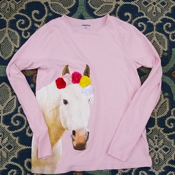 Lands' End Other - Girls VGUC Lands' End Pink Horse Top Sz XL